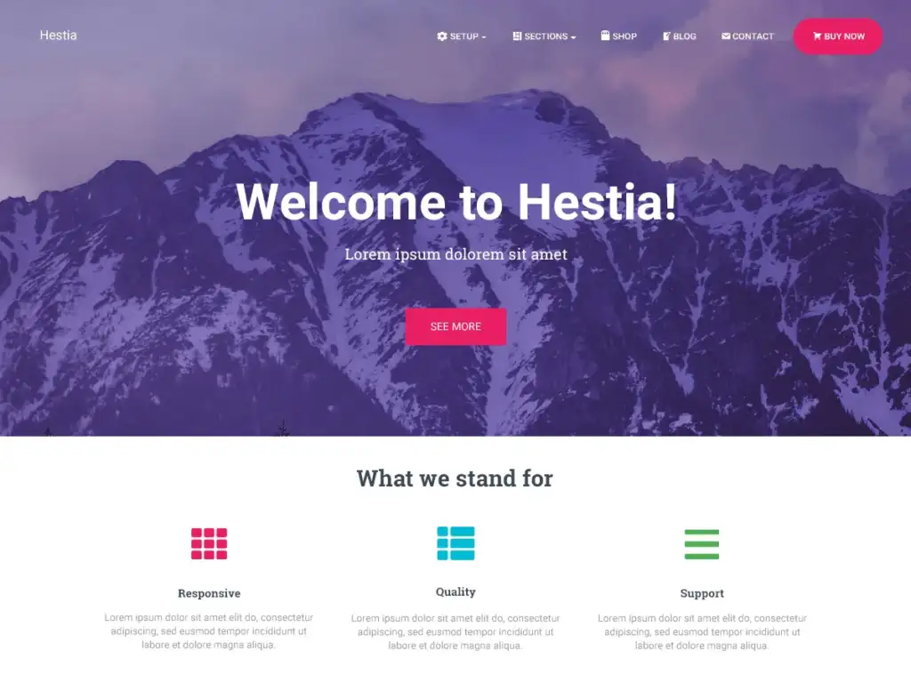 Hestia WordPress afforadable theme