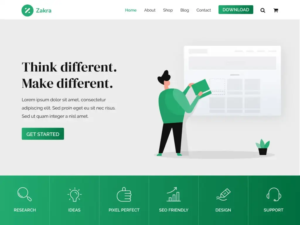 zakra affordable wordpress website design